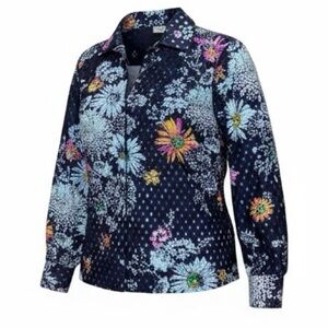 *60s Jami Originals Floral Metallic Blouse MCM Romantic Grannycore Whimsical